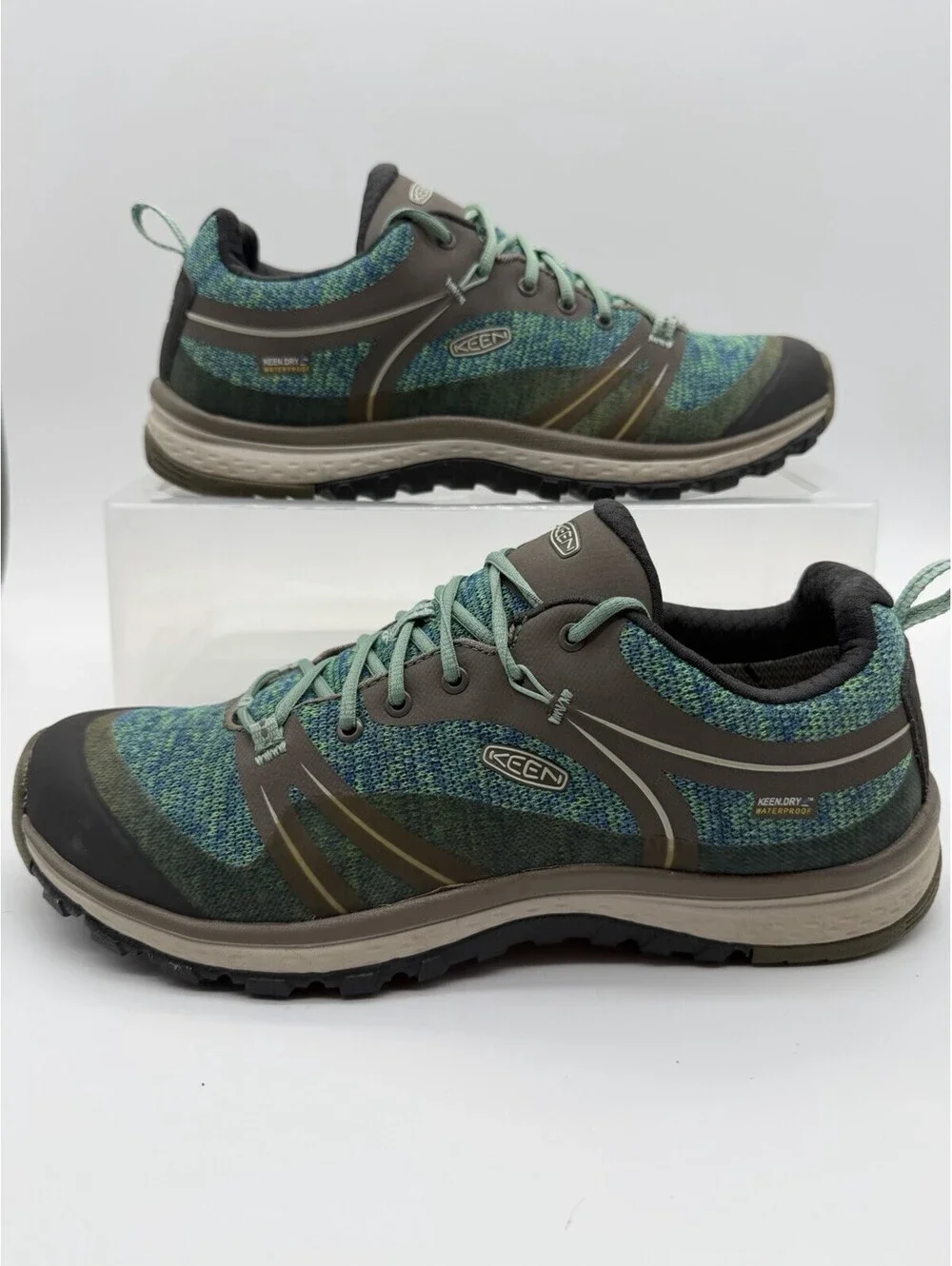 KEEN Dry Terradora Waterproof Hiking Shoes Women's Blue Green Low Sneakers Sz 10